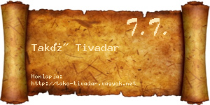 Takó Tivadar névjegykártya